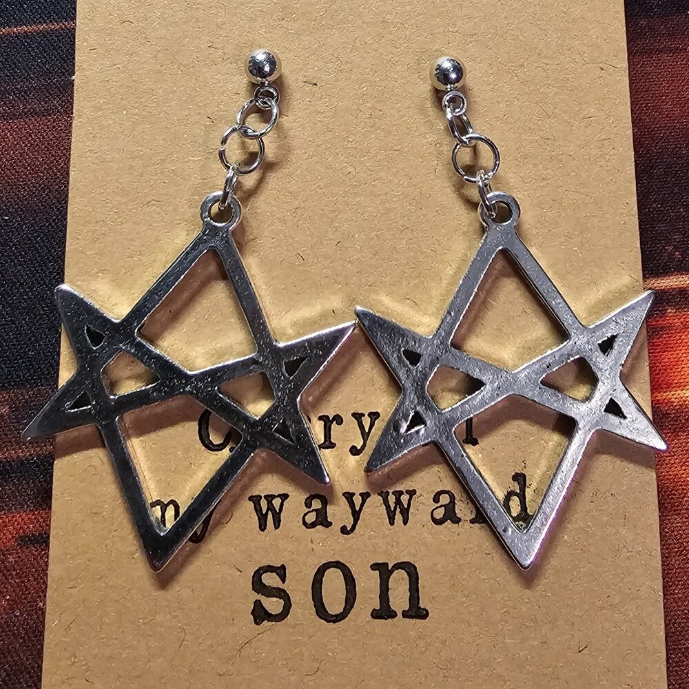 Handmade SPN Men of Letters Silver Tone Stud Earrings